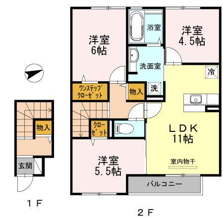 YS コトブキ(3LDK/2階)の間取り写真