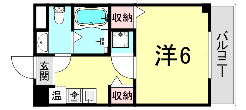 リバーサイド樫の木(1K/2階)の間取り写真