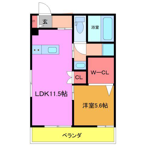 PLAISIR 本中山(1LDK/2階)の間取り写真