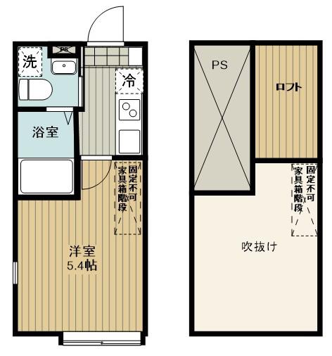 サンシャルム生田(1K/2階)の間取り写真