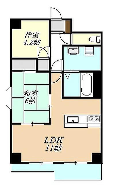 パークプラザ南橋本(2LDK/4階)の間取り写真
