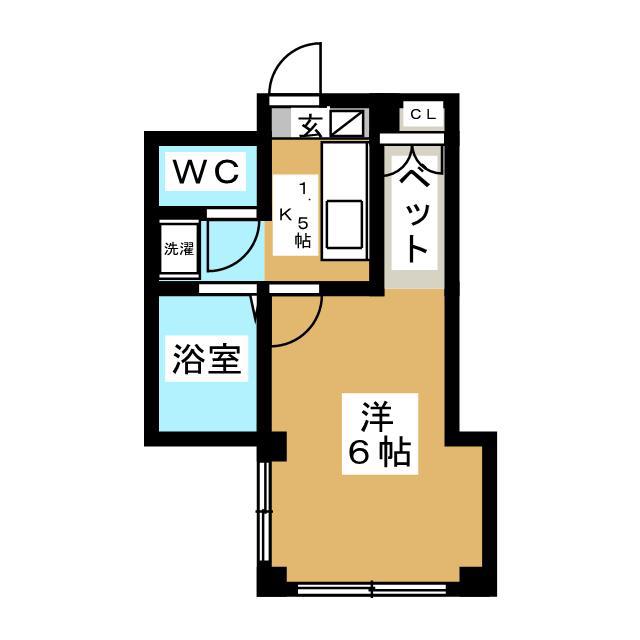 ノースルミエール(1K/4階)の間取り写真