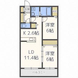 SUITE KAMS(2LDK/3階)の間取り写真
