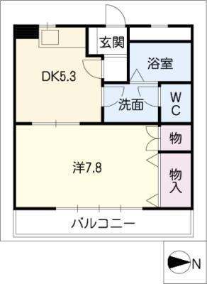 レシェンテ(1DK/1階)の間取り写真