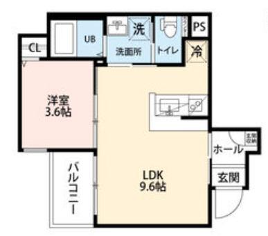 ROBOT HOME 平野(1LDK/3階)の間取り写真