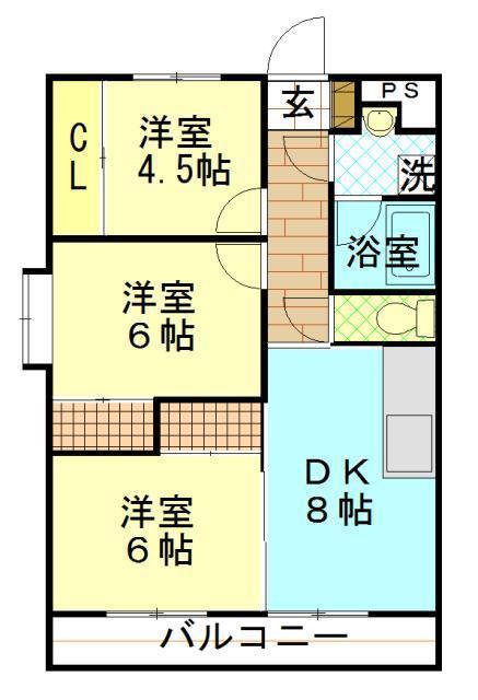 リーリック赤佐古(3DK/6階)の間取り写真