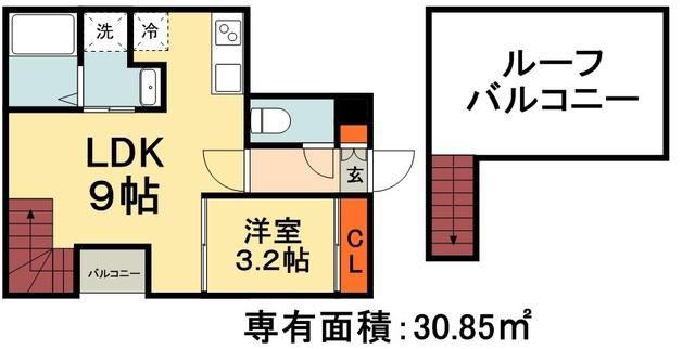 グランティックザリッツ(1LDK/2階)の間取り写真