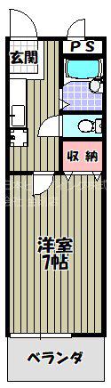 シャローム金剛(1K/2階)の間取り写真
