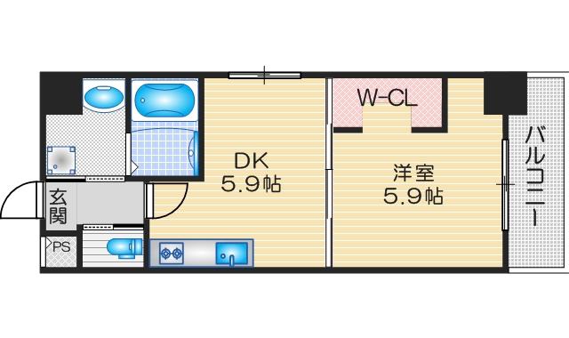CAMPANIO ESAKA(1DK/4階)の間取り写真