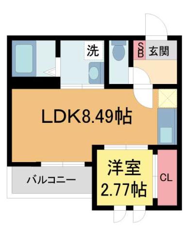 G-SMART小林(1LDK/1階)の間取り写真