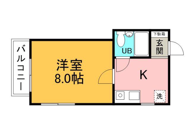 第3宮本ビル(1K/4階)の間取り写真