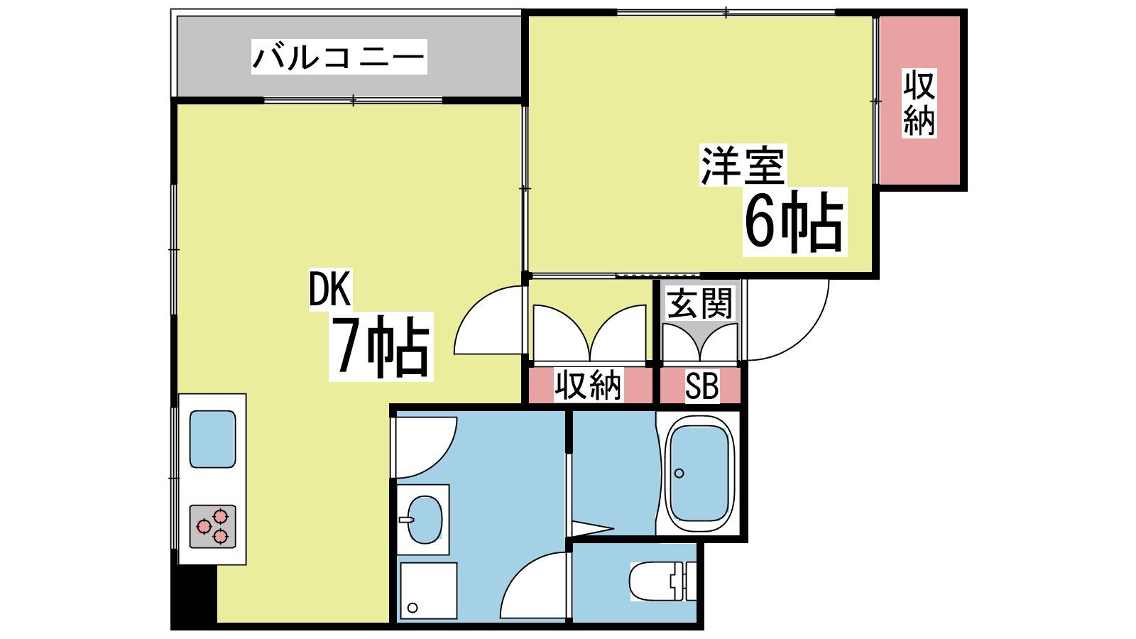 ナックビル(1DK/7階)の間取り写真