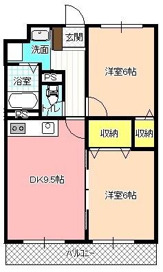 サンライズ21(2DK/2階)の間取り写真