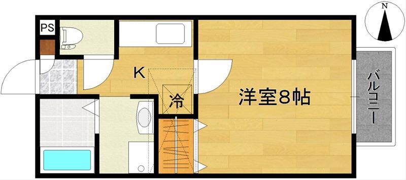 パークガーデンK(1K/2階)の間取り写真