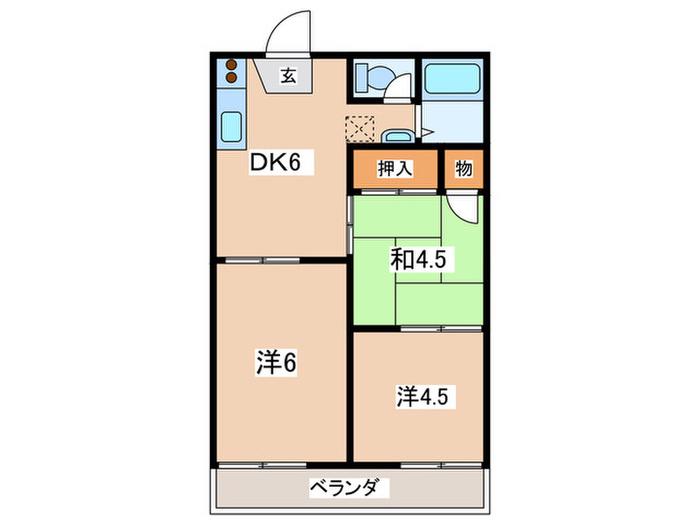 コーポ小山(3DK/1階)の間取り写真