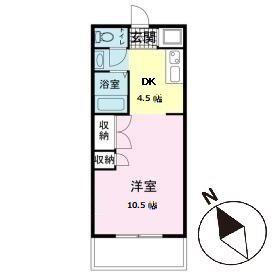 エムステージ伊山(1DK/1階)の間取り写真
