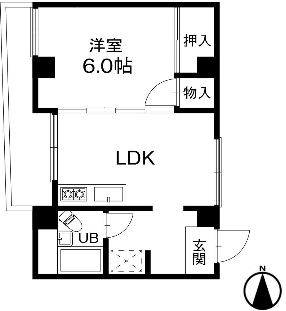 パティオ園田(1LDK/1階)の間取り写真