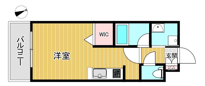 アクアヒルズ天神東(ワンルーム/10階)の間取り写真