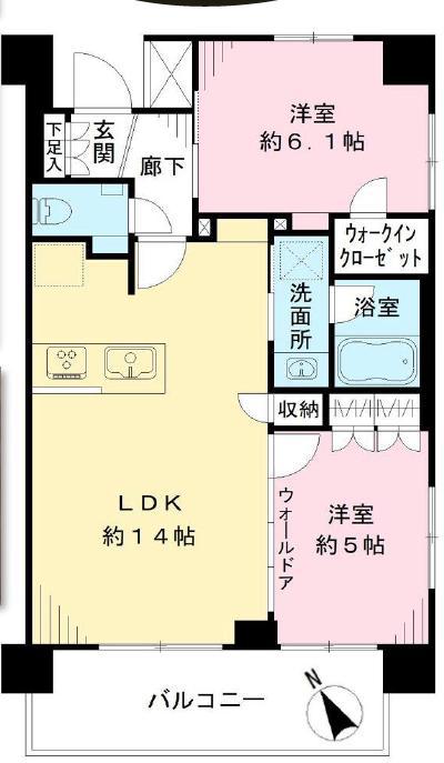 パレステージ杉並松庵(2LDK/4階)の間取り写真