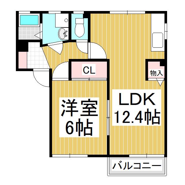 コーポサンフェスタ(1LDK/1階)の間取り写真