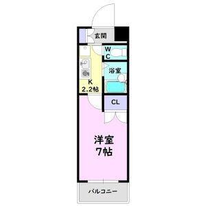 パークサイドK(1K/4階)の間取り写真