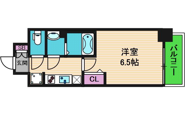 プレサンス難波マジョリティ(1K/5階)の間取り写真