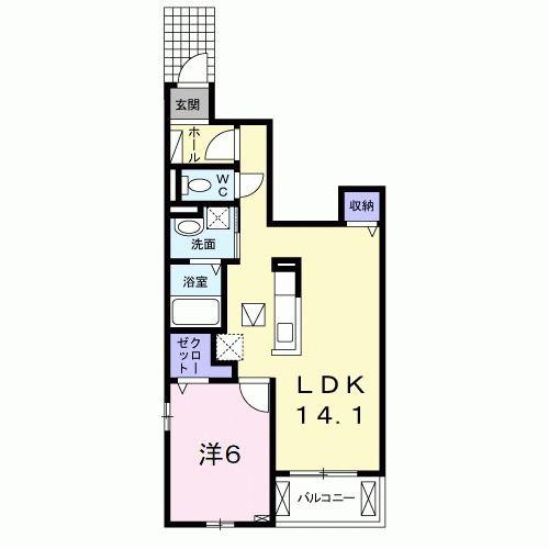 サニーフィールドVIII(1LDK/1階)の間取り写真
