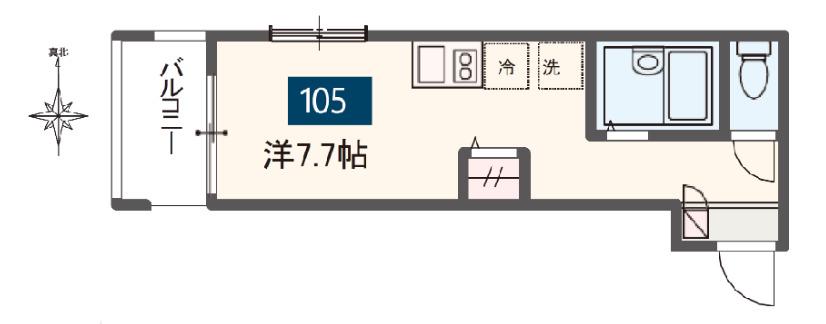 MELDIA西新井大師西(ワンルーム/1階)の間取り写真