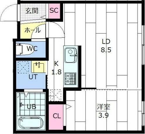 INFINITO麻生ステーション(1LDK/2階)の間取り写真