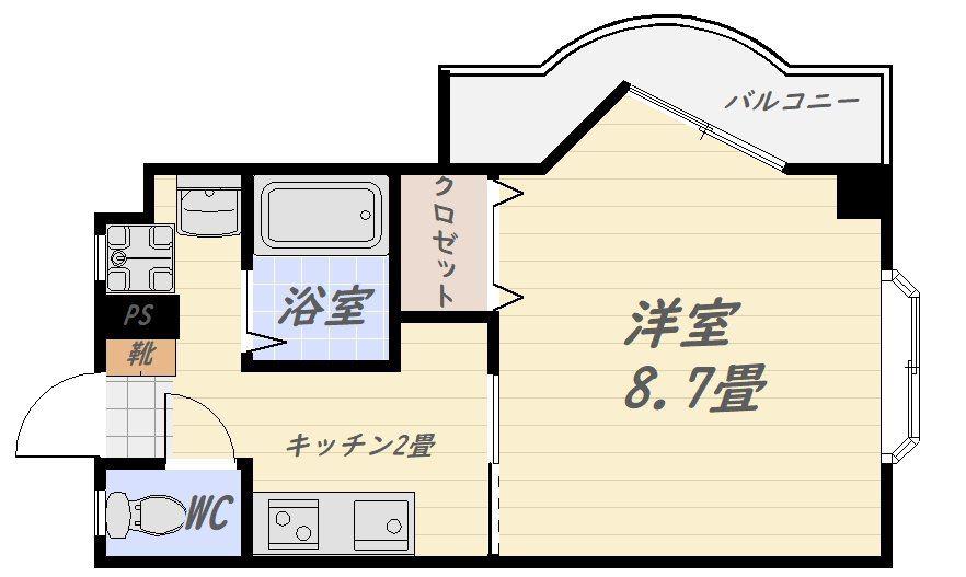 スミトモマンション荒田(1K/1階)の間取り写真