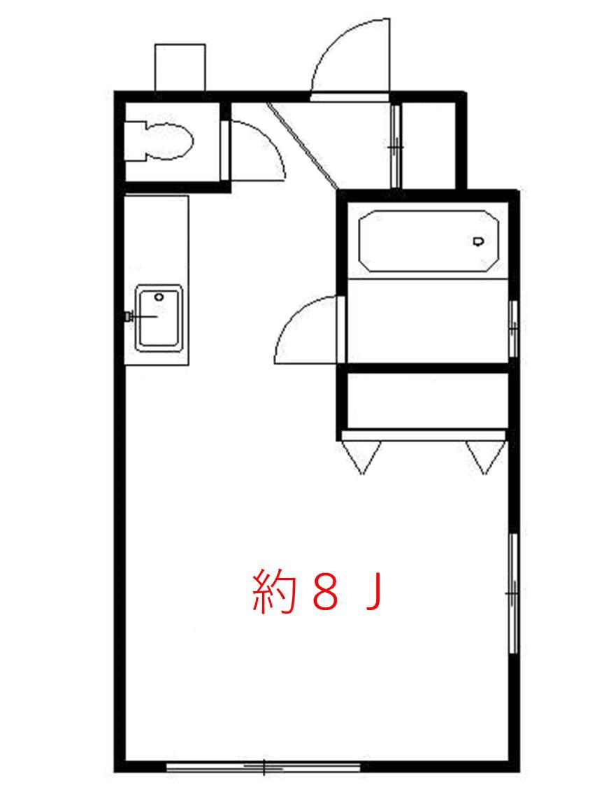 シャロム(ワンルーム/2階)の間取り写真