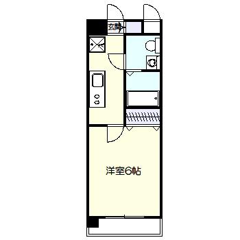 MK多摩川(1K/6階)の間取り写真