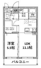 FLOWER CONCORDIA(1LDK/4階)の間取り写真