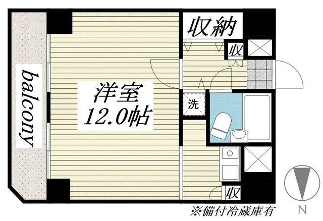 ベルシェ船橋ラマージュ(1K/2階)の間取り写真