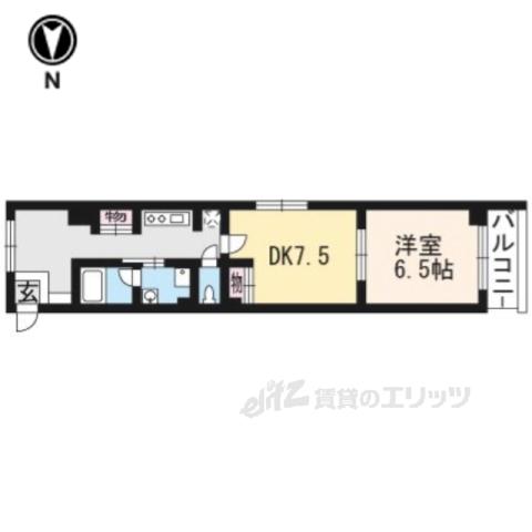 第二下堤谷口マンション(2K/4階)の間取り写真