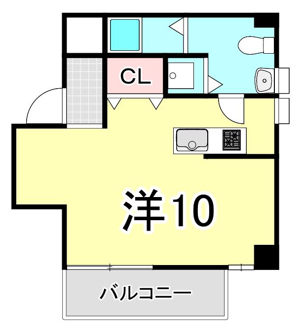 ヴィラリックス(ワンルーム/2階)の間取り写真
