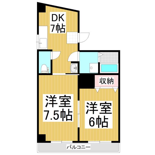 KEYハイツ(2DK/1階)の間取り写真