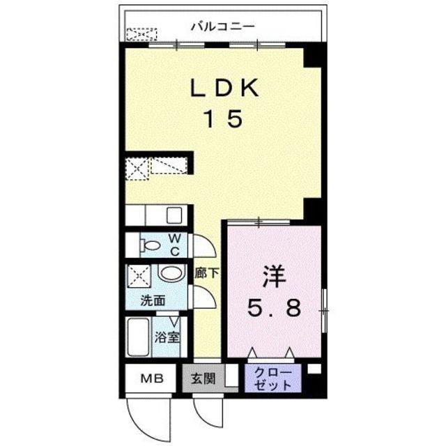U-BUIL十二番丁 II(1LDK/3階)の間取り写真