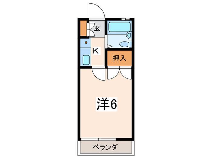 サンハイム(1K/2階)の間取り写真