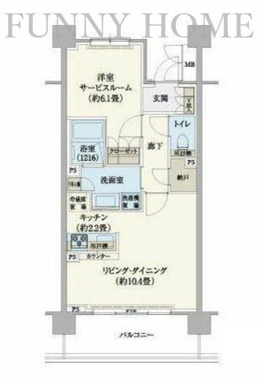 リージア経堂テラスガーデン(1LDK/3階)の間取り写真