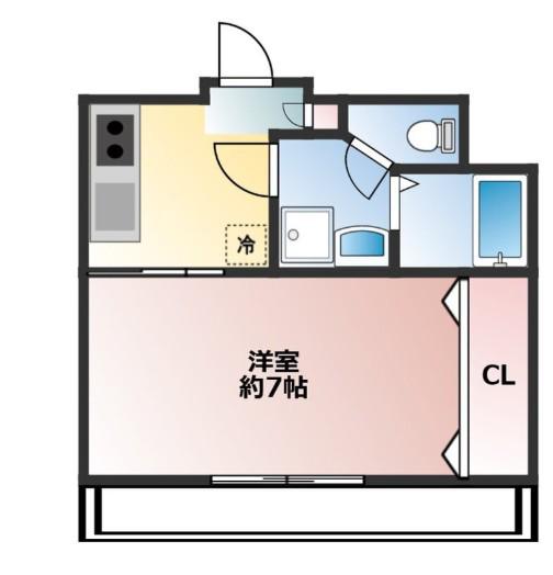 フェリーチェ(1K/2階)の間取り写真