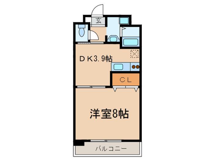 小川の荘(1DK/5階)の間取り写真