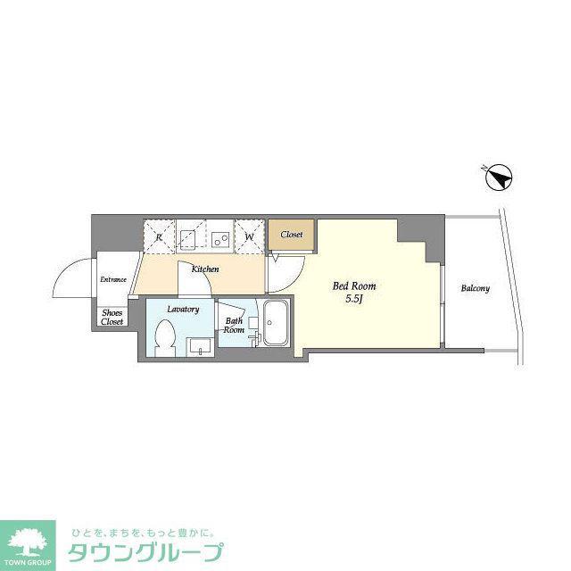 プライマル戸越銀座(1K/12階)の間取り写真