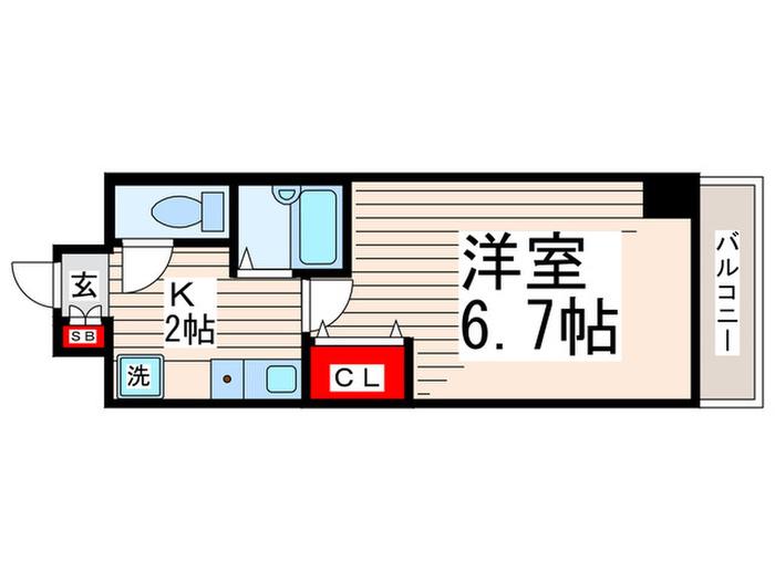 ミューズ東葛西(1K/8階)の間取り写真