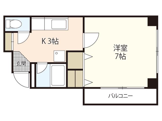 アペックスビル(1K/4階)の間取り写真