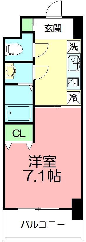 KADOIE TSUJIDO(1K/1階)の間取り写真