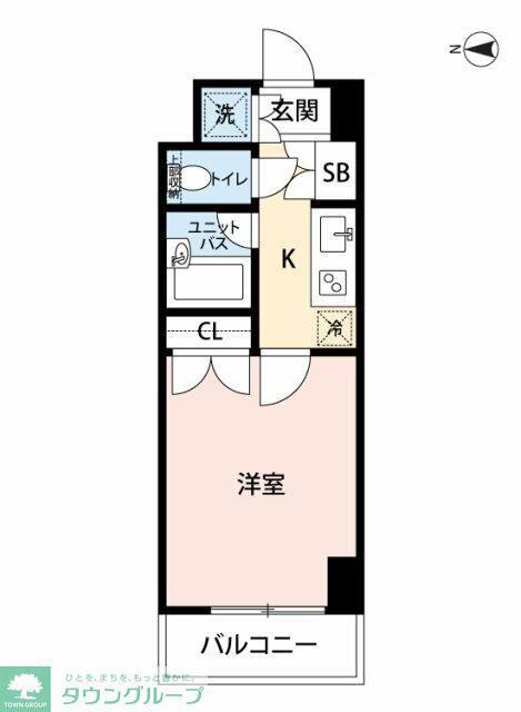 プレール東神田(1K/7階)の間取り写真