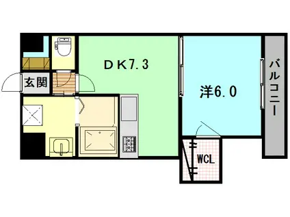 サイワビル(1DK/3階)の間取り写真