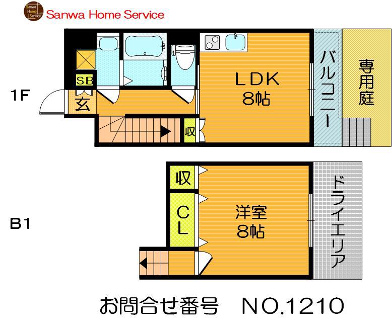 CITYSPIRE鶴見(1LDK/1階)の間取り写真