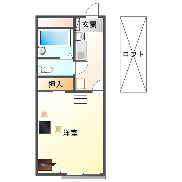 レオパレスサニーメゾン飯塚 211(1K/2階)の間取り写真